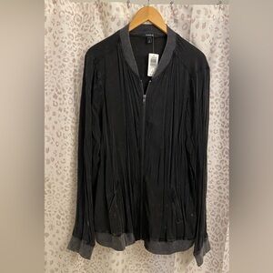 Torrid Black Mineral Wash Bomber Jacket